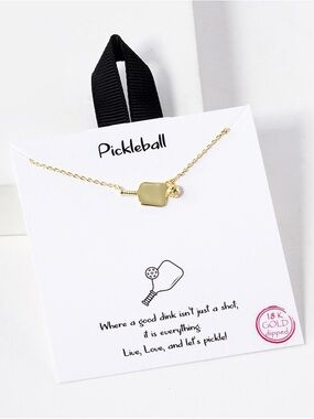 Gold Dipped Mini Paddle Pickleball Necklace by